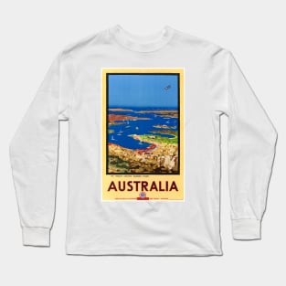 Vintage Travel Poster Australia Sydney Long Sleeve T-Shirt